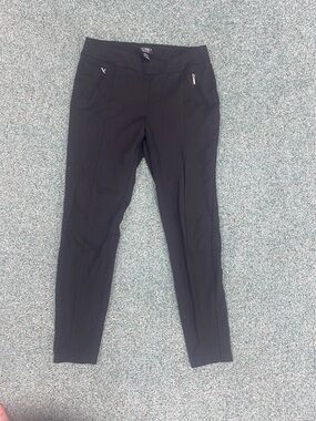 Soho Black Skinny Ponte Zip-Pocket Pants